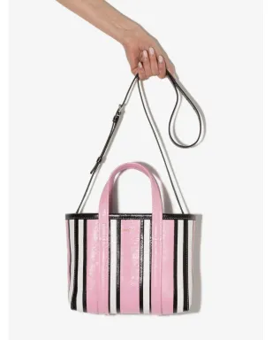 Balenciaga Barbes East-Westストライプ ショッパー トート - ピンク - サムネイル1