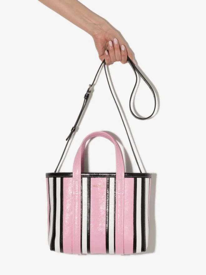 Balenciaga Balenciaga Barbes East-Westストライプ ショッパー トート - ピンクの商品画像