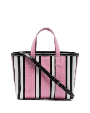 Balenciaga Barbes East-Westストライプ ショッパー トート - ピンク - サムネイル4