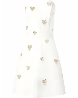 Carolina Herrera パール装飾ストラップレス シルクドレス - サムネイル1