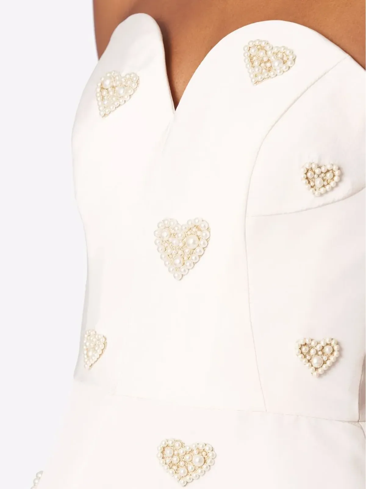 Carolina Herrera パール装飾ストラップレス シルクドレス - 画像5