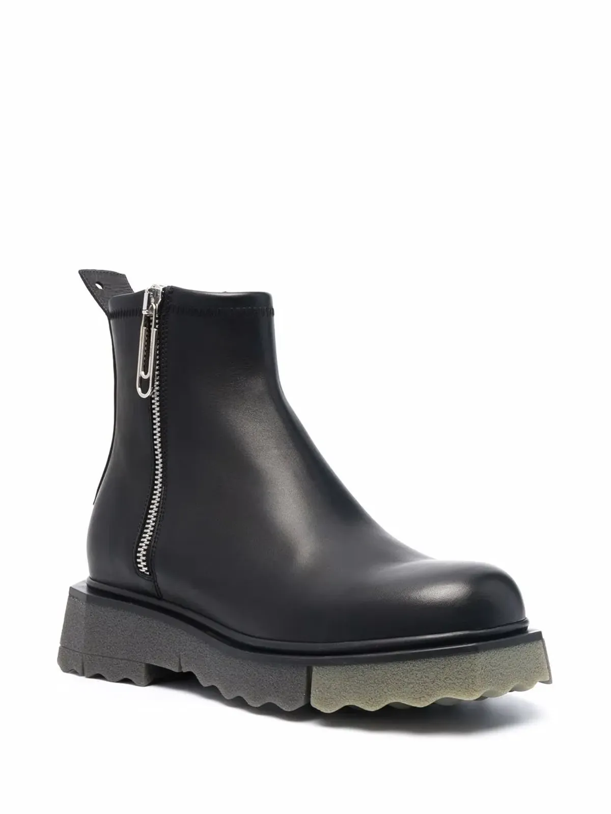 Off-White ジップファスナー付きスポンジアンクルブーツ - 画像2