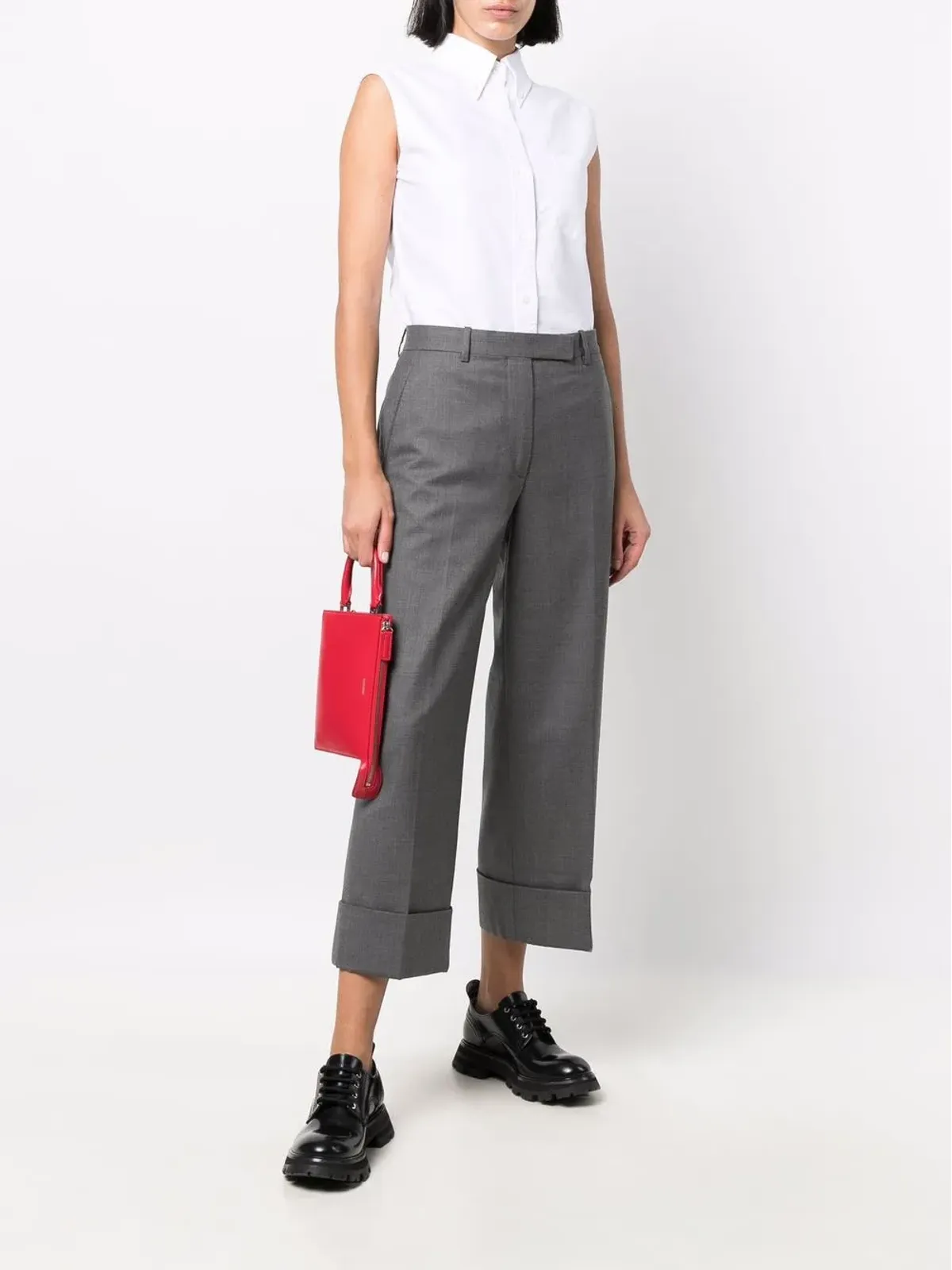Thom Browne ノースリーブ ポインテッドカラー シャツ - 画像2