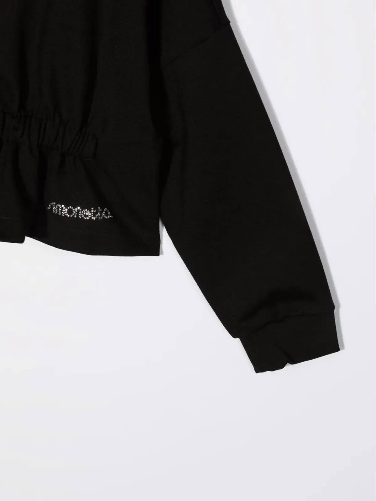 Simonetta rhinestone-embellished logo blouse - Black - 画像3