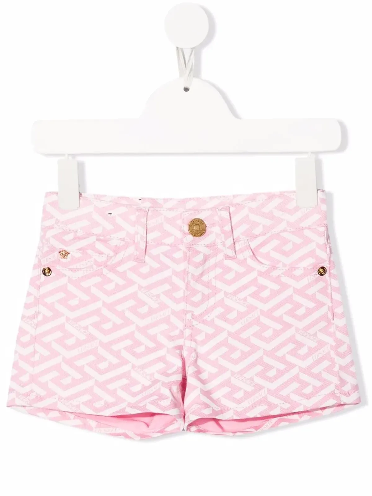 Versace Kids オールオーバープリントショーツ ピンク - 画像1
