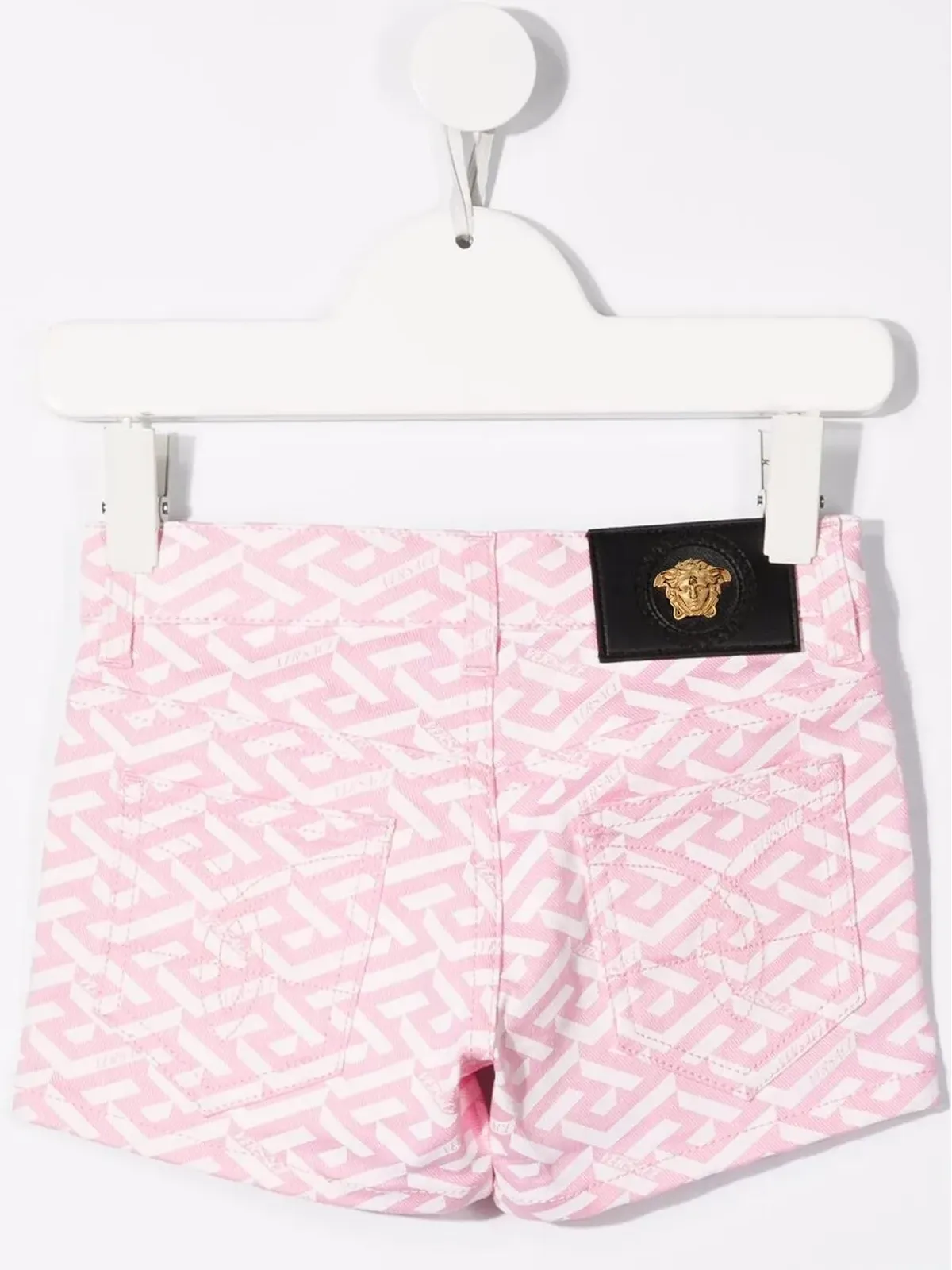 Versace Kids オールオーバープリントショーツ ピンク - 画像2