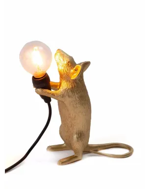 Seletti standing mouse lamp - Gold - サムネイル3