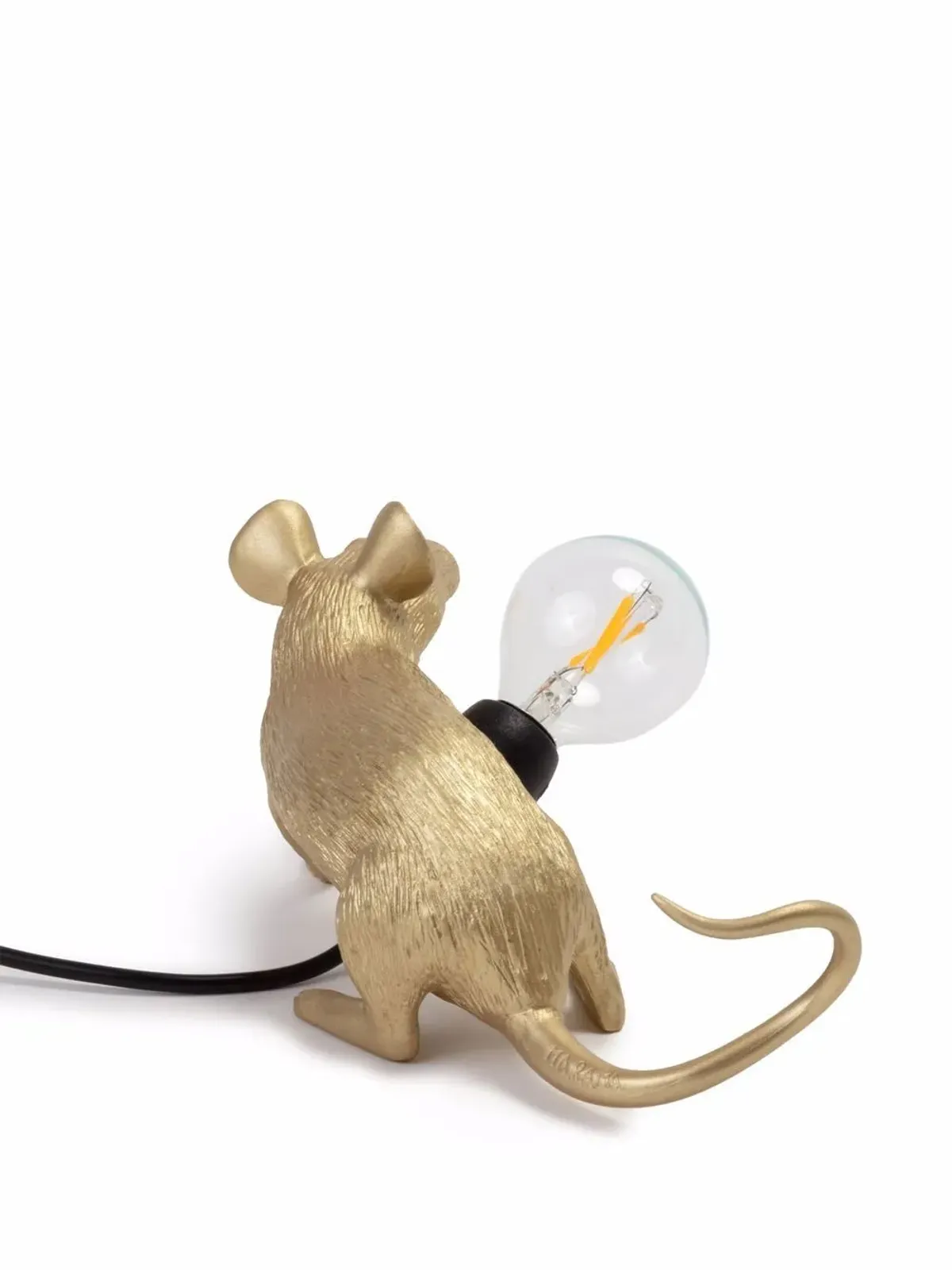 Seletti 座るネズミのランプ - ゴールド - 画像2