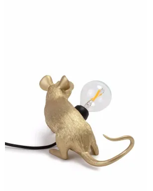 Seletti 座るネズミのランプ - ゴールド - サムネイル2