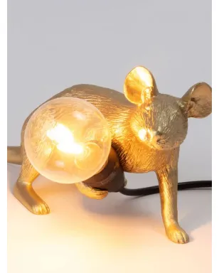 Seletti 横たわるネズミのランプ - 金色 - サムネイル3