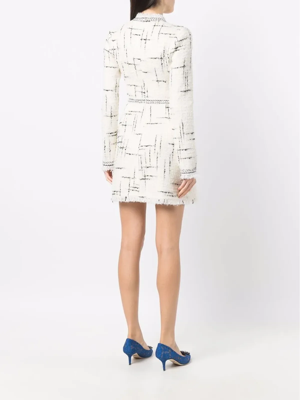 Giambattista Valli ツイードニット長袖ドレス - 画像4