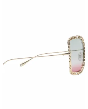 Gucci Eyewear チェーンリンクフレームサングラス - サムネイル3