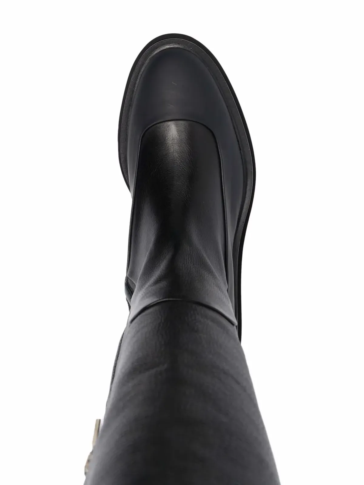 Santoni リブディテール付きレザー膝丈ブーツ - 画像4