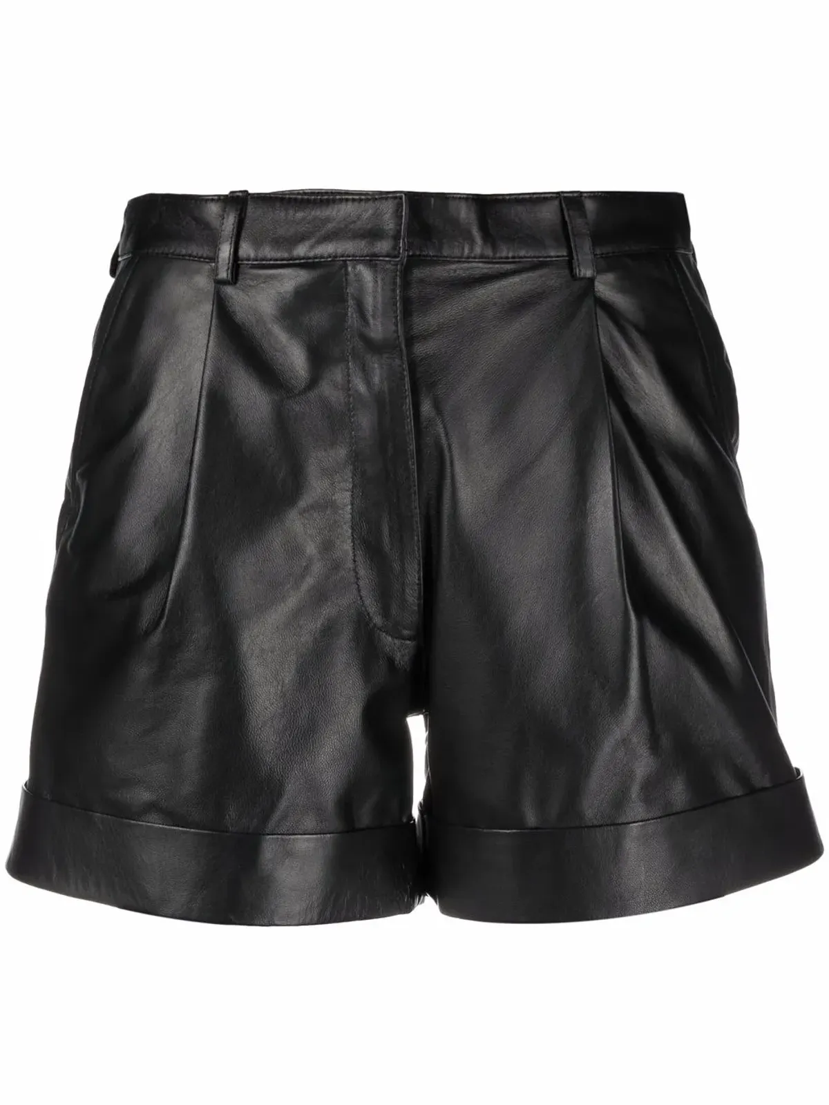 Manokhi Jett high-waisted leather shorts - Black - 画像1