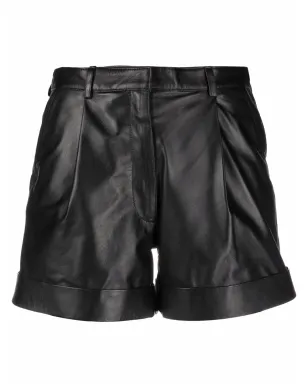 Manokhi Jett high-waisted leather shorts - Black - サムネイル1