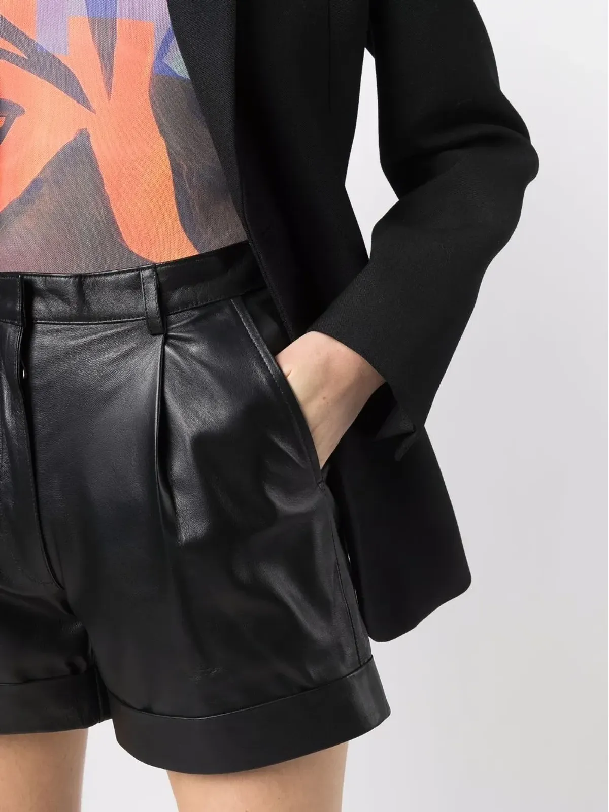 Manokhi Jett high-waisted leather shorts - Black - 画像5