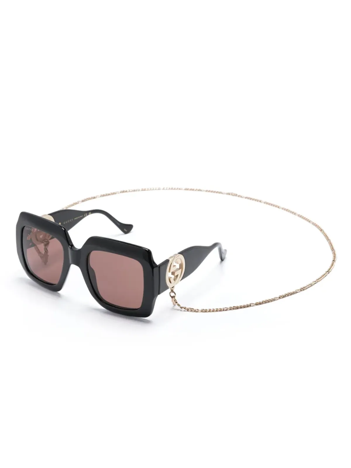 Gucci Eyewear インターロッキングG スクエアフレーム サングラス ブラック - 画像2