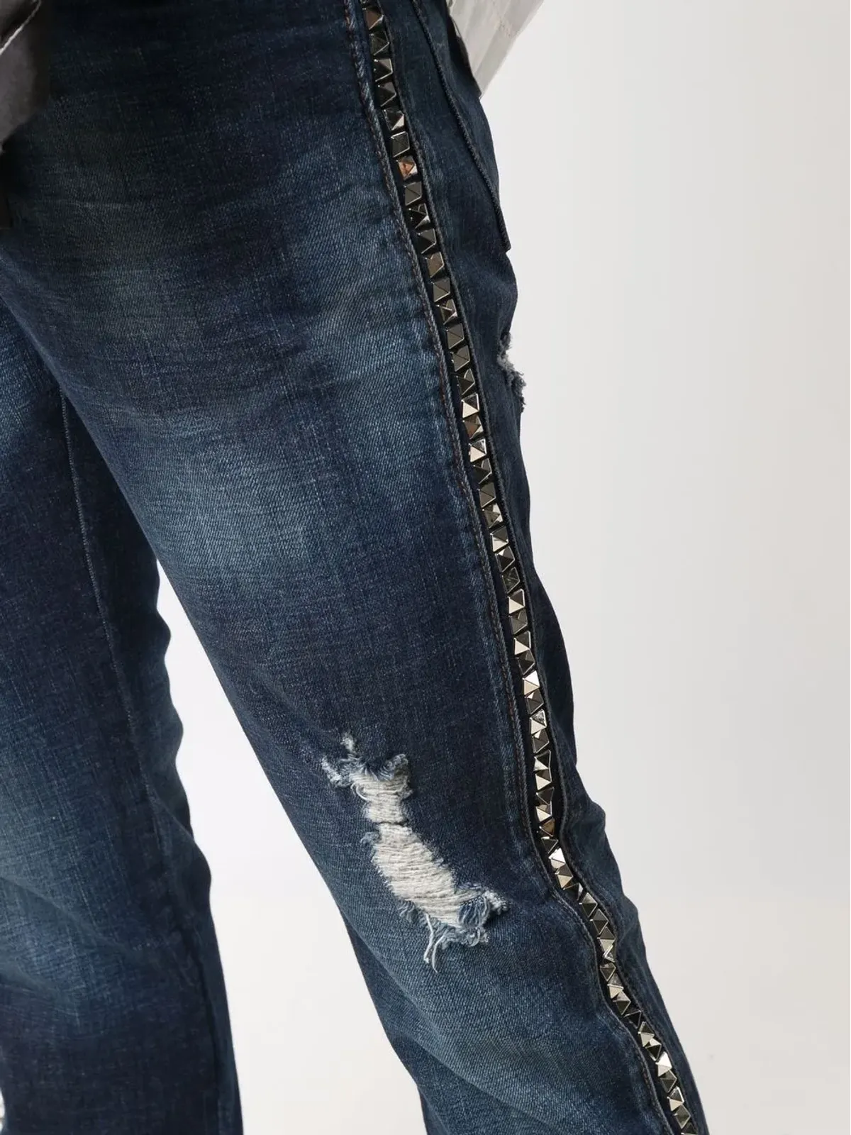 Philipp Plein デニム ダメージ加工ストレートジーンズ - 画像5