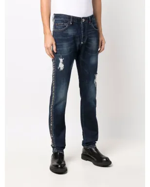 Philipp Plein デニム ダメージ加工ストレートジーンズ - サムネイル3