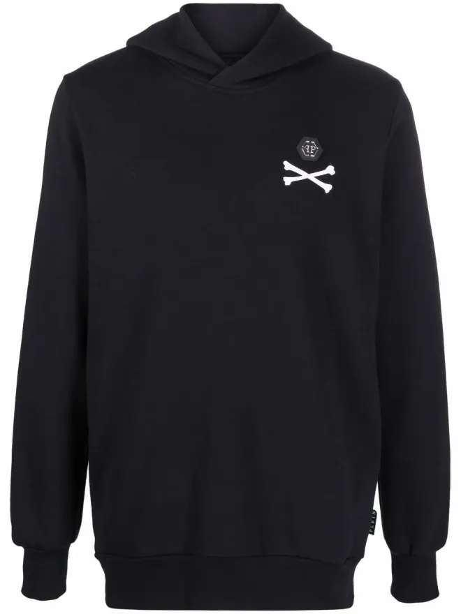 Philipp Plein Philipp Plein スケルトンプリント プルオーバーフーディー（ブラック）の商品画像