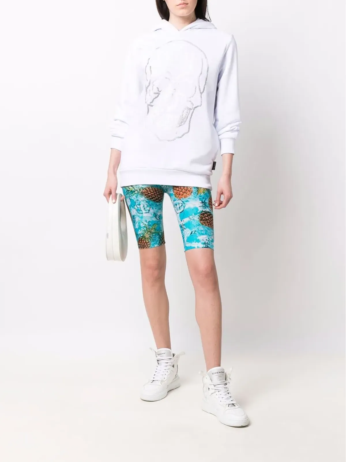 Philipp Plein パイナップル柄ショーツ ブルー - 画像2