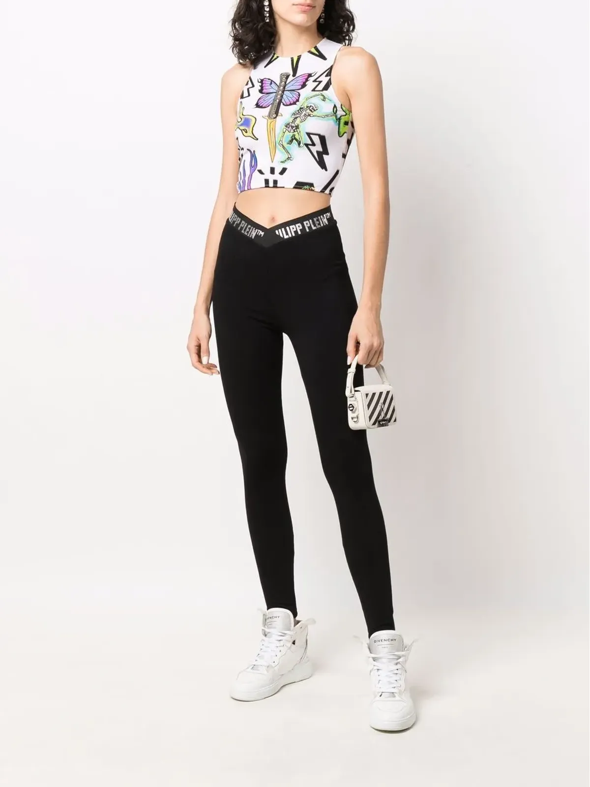 Philipp Plein モノグラムタトゥー・クロップトップ - 画像2