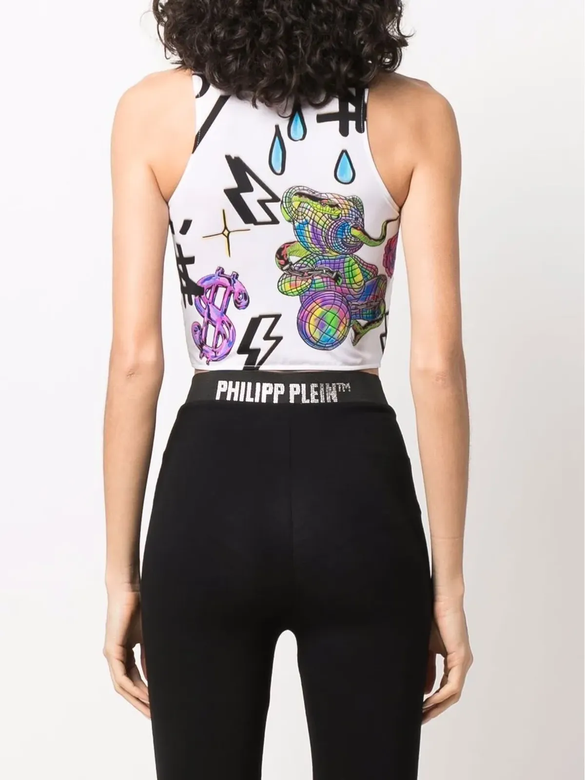 Philipp Plein モノグラムタトゥー・クロップトップ - 画像4