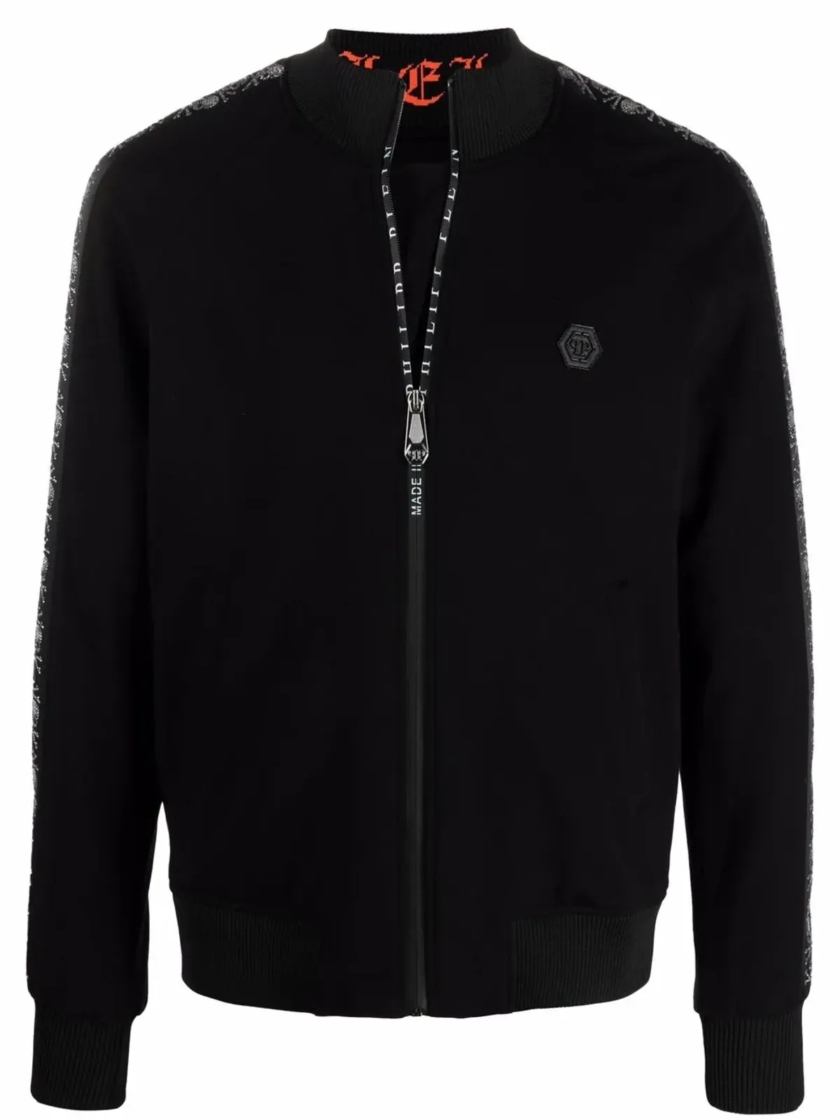 Philipp Plein スカルモチーフ・ストライプ ボンバージャケット - 画像1