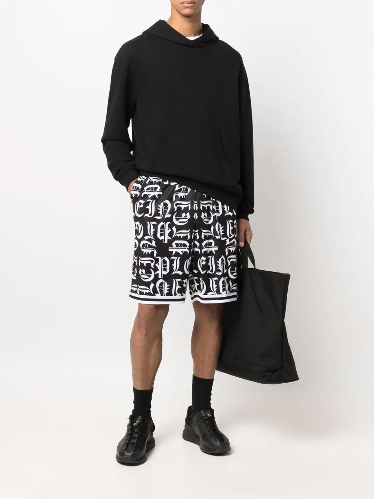 Philipp Plein ロゴプリント ジョギングショーツ - ブラック - 画像2