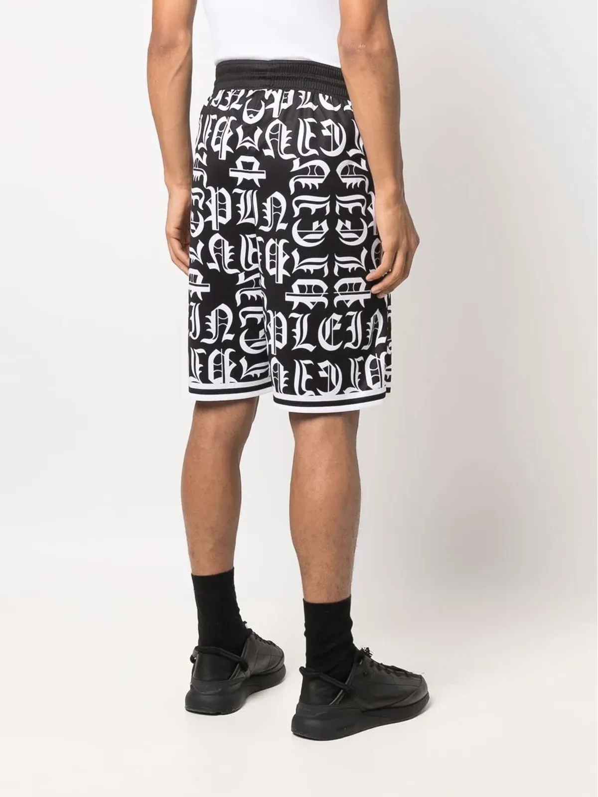 Philipp Plein ロゴプリント ジョギングショーツ - ブラック - 画像4