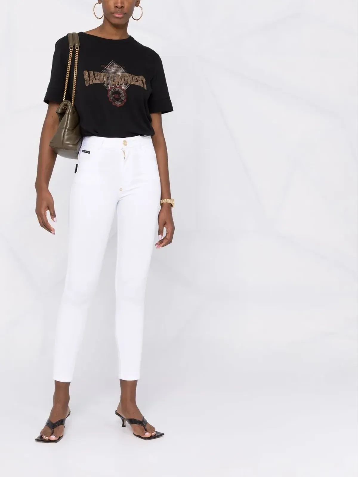 Philipp Plein ロゴアップリケ スキニー ジーンズ - 画像2