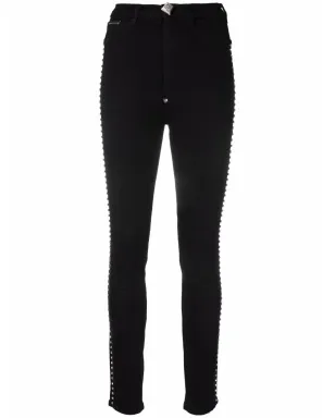 Philipp Plein クリスタル・スーパーハイウェスト・スキニージーンズ - ブラック - サムネイル1
