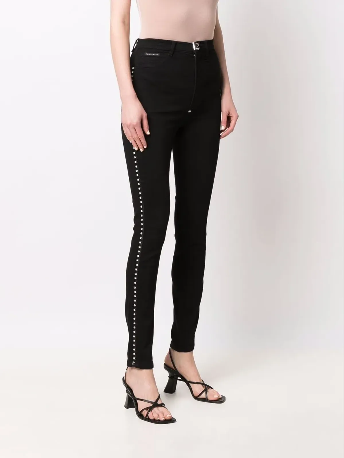 Philipp Plein クリスタル・スーパーハイウェスト・スキニージーンズ - ブラック - 画像3