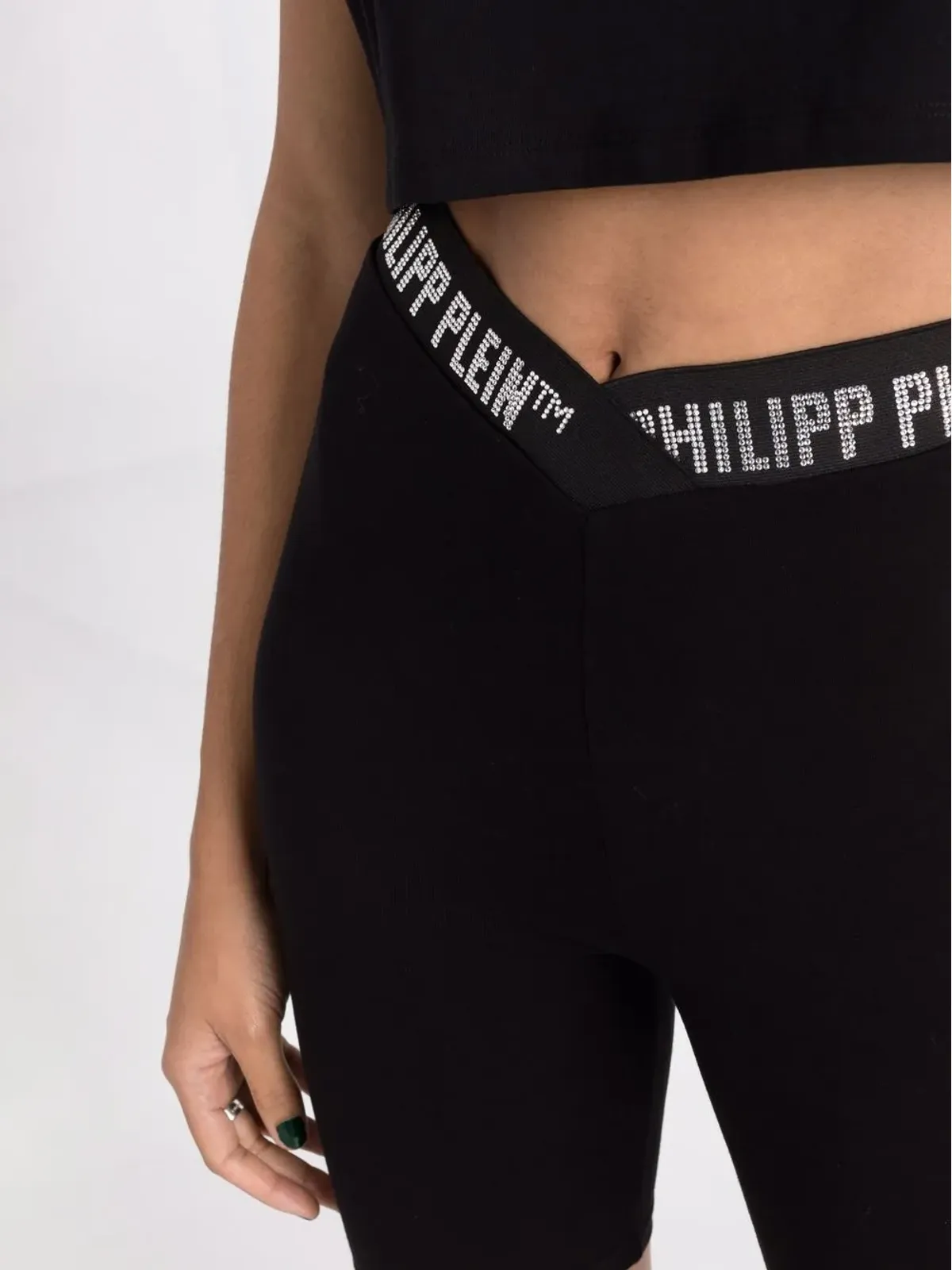 Philipp Plein ストーンズ超ハイウエストショーツ - ブラック - 画像5