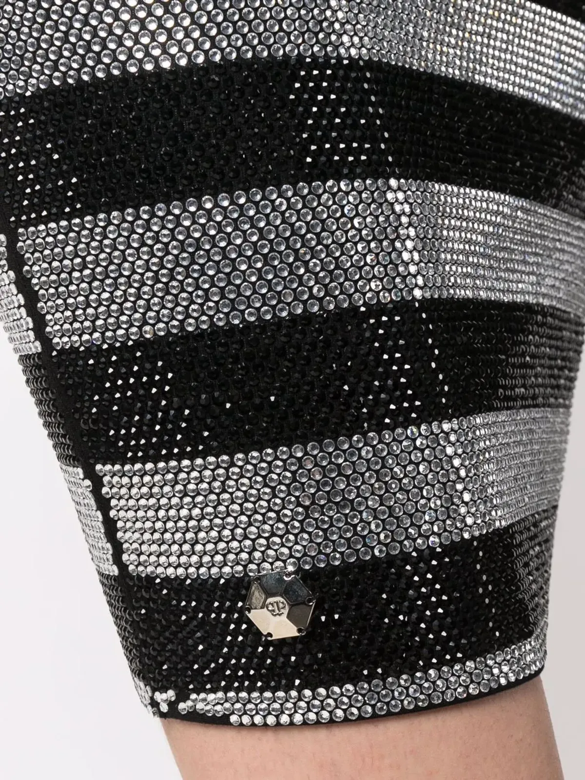 Philipp Plein クリスタルストライプ付きフィットミニドレス - 画像5