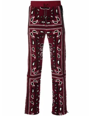 AMIRI バンダナペイズリーフリースパンツ - レッド - サムネイル1