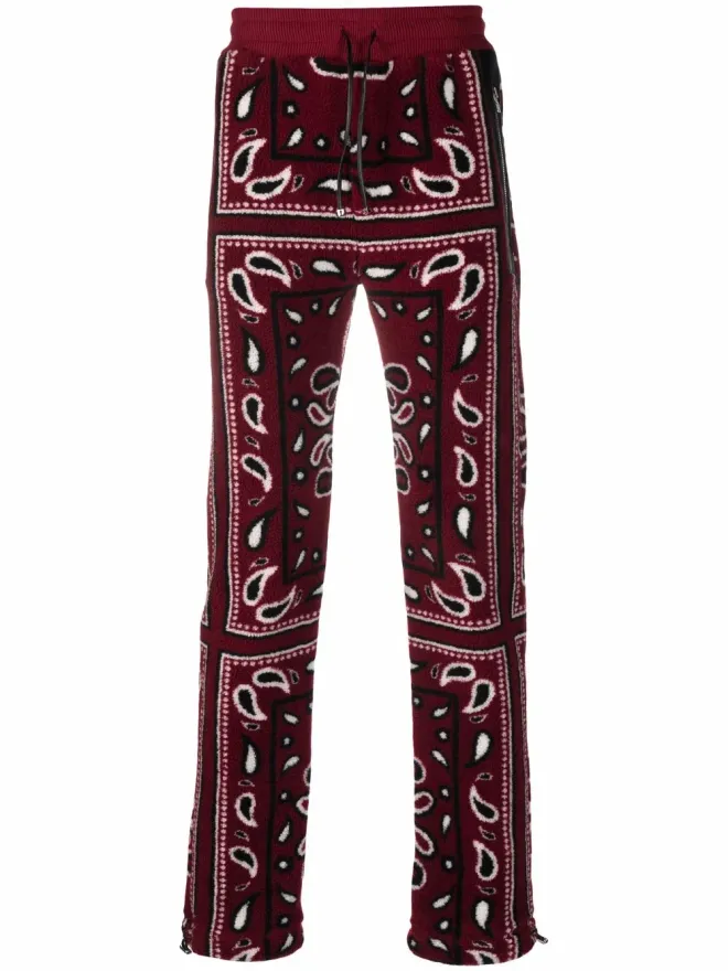 AMIRI AMIRI バンダナペイズリーフリースパンツ - レッドの商品画像