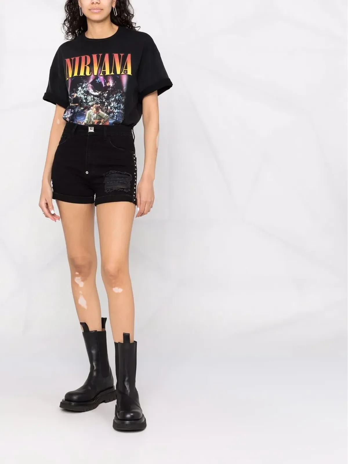 Philipp Plein ストーンズデニムホットパンツ - 画像2