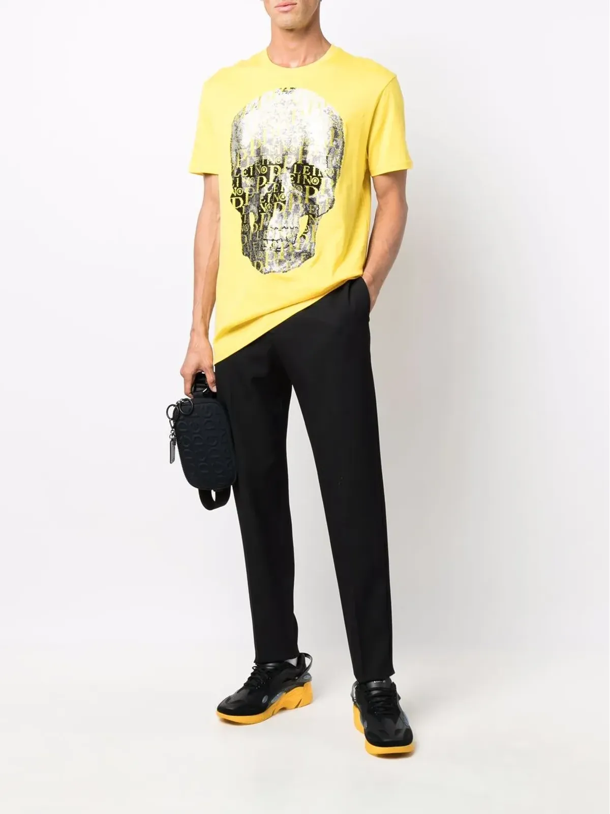 Philipp Plein ビーズロゴ・スカルTシャツ - Yellow - 画像2