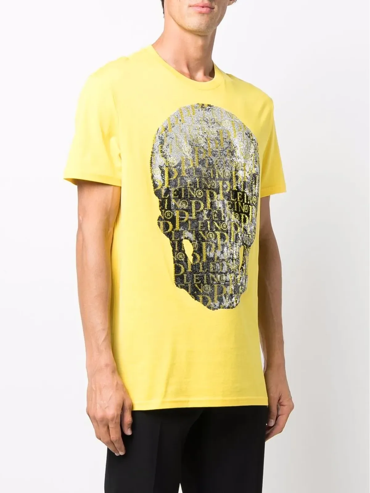 Philipp Plein ビーズロゴ・スカルTシャツ - Yellow - 画像4