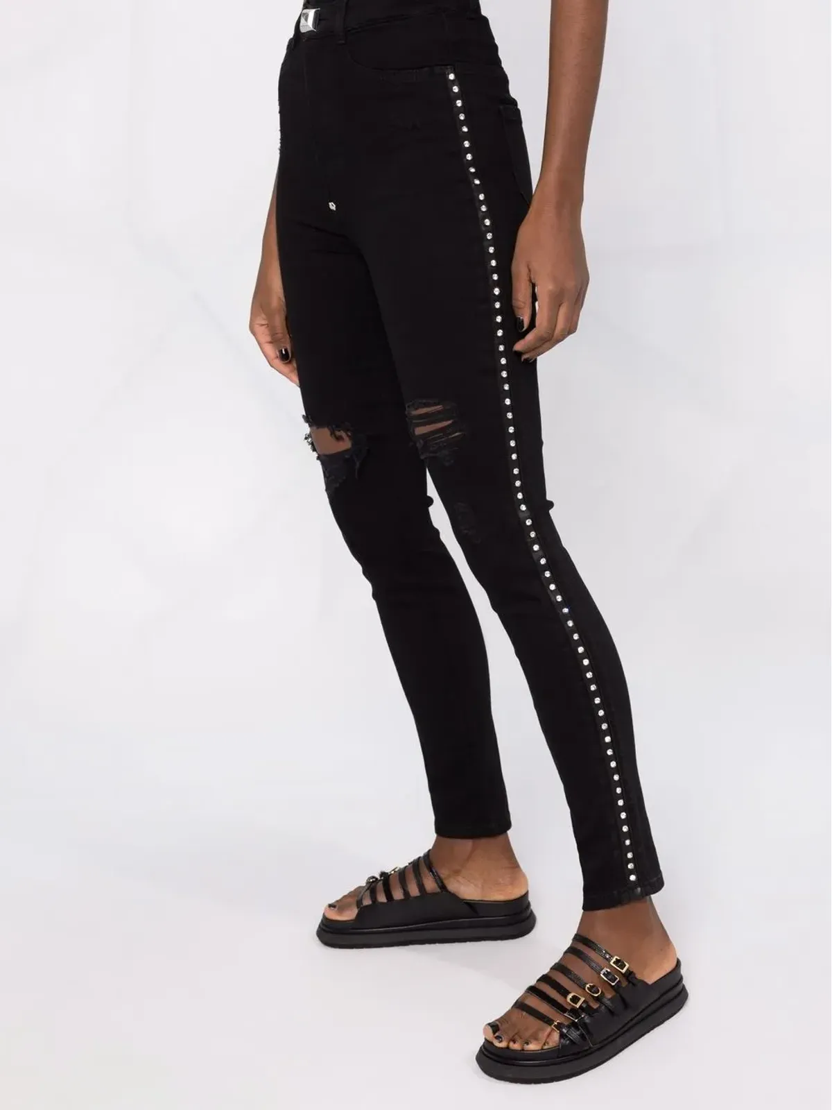 Philipp Plein クリスタル付きジージングス - Black - 画像3