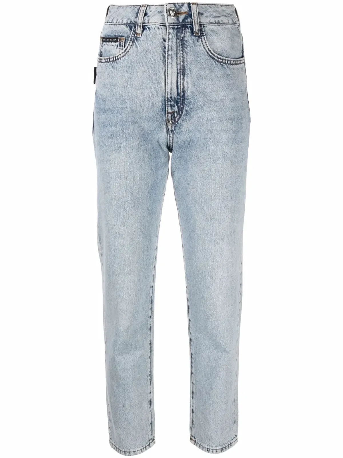 Philipp Plein クロップドハイウエスト ボーイフレンドジーンズ - 画像1