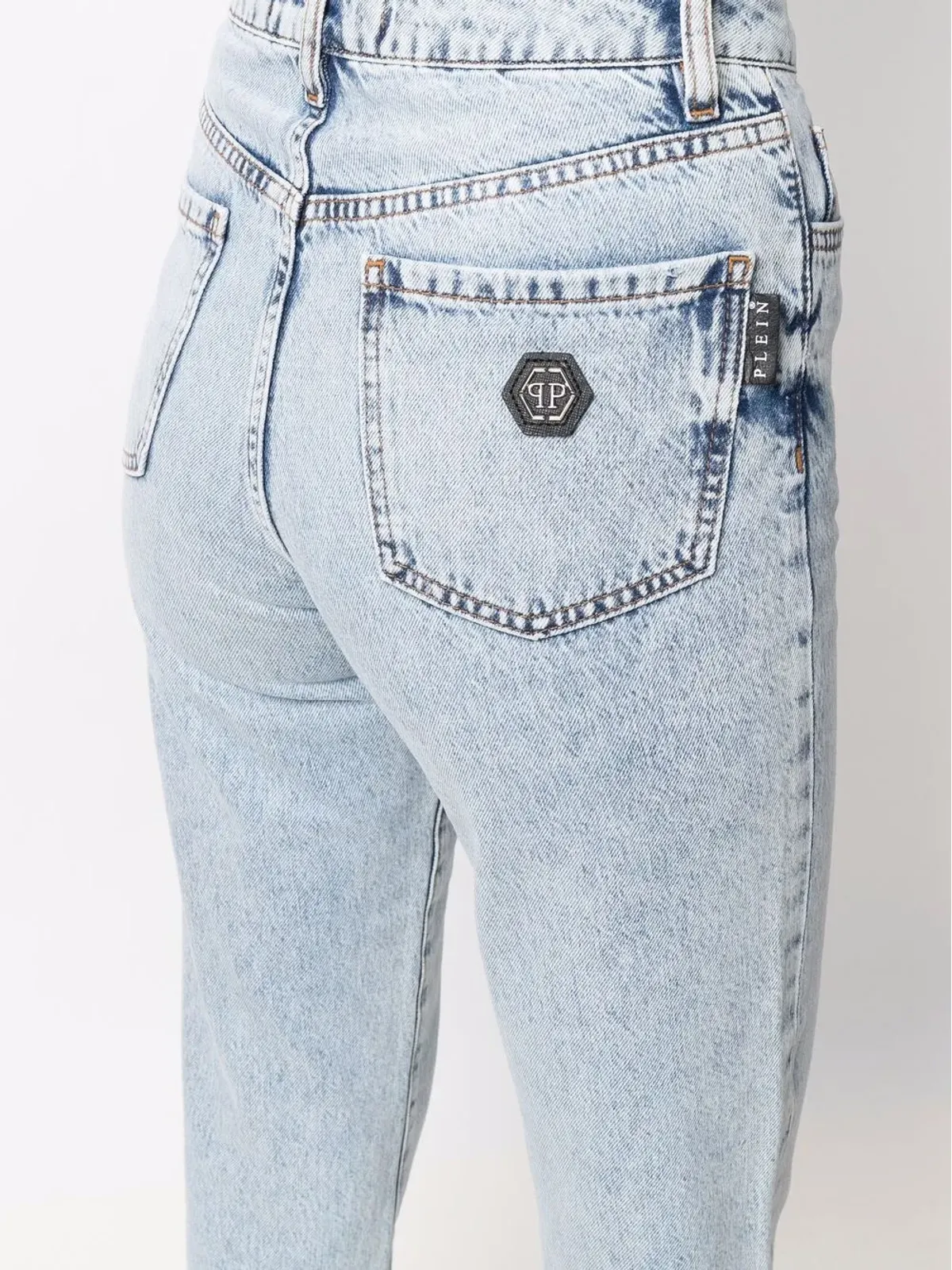 Philipp Plein クロップドハイウエスト ボーイフレンドジーンズ - 画像5