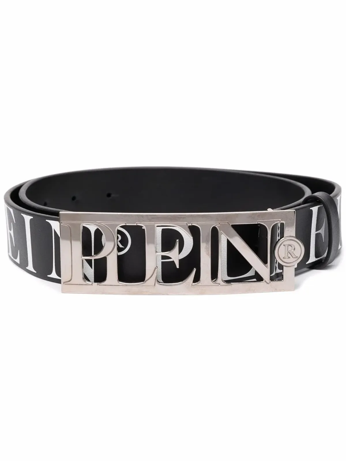 Philipp Plein ロゴレタリングバックルベルト - ブラック - 画像1