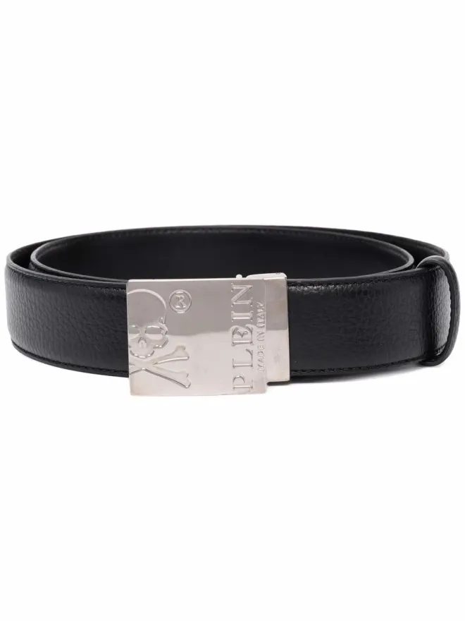 Philipp Plein Philipp Plein エングレーブドロゴバックルベルト ブラックの商品画像