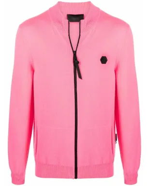 Philipp Plein ロゴパッチジップアップカーディガン - サムネイル1