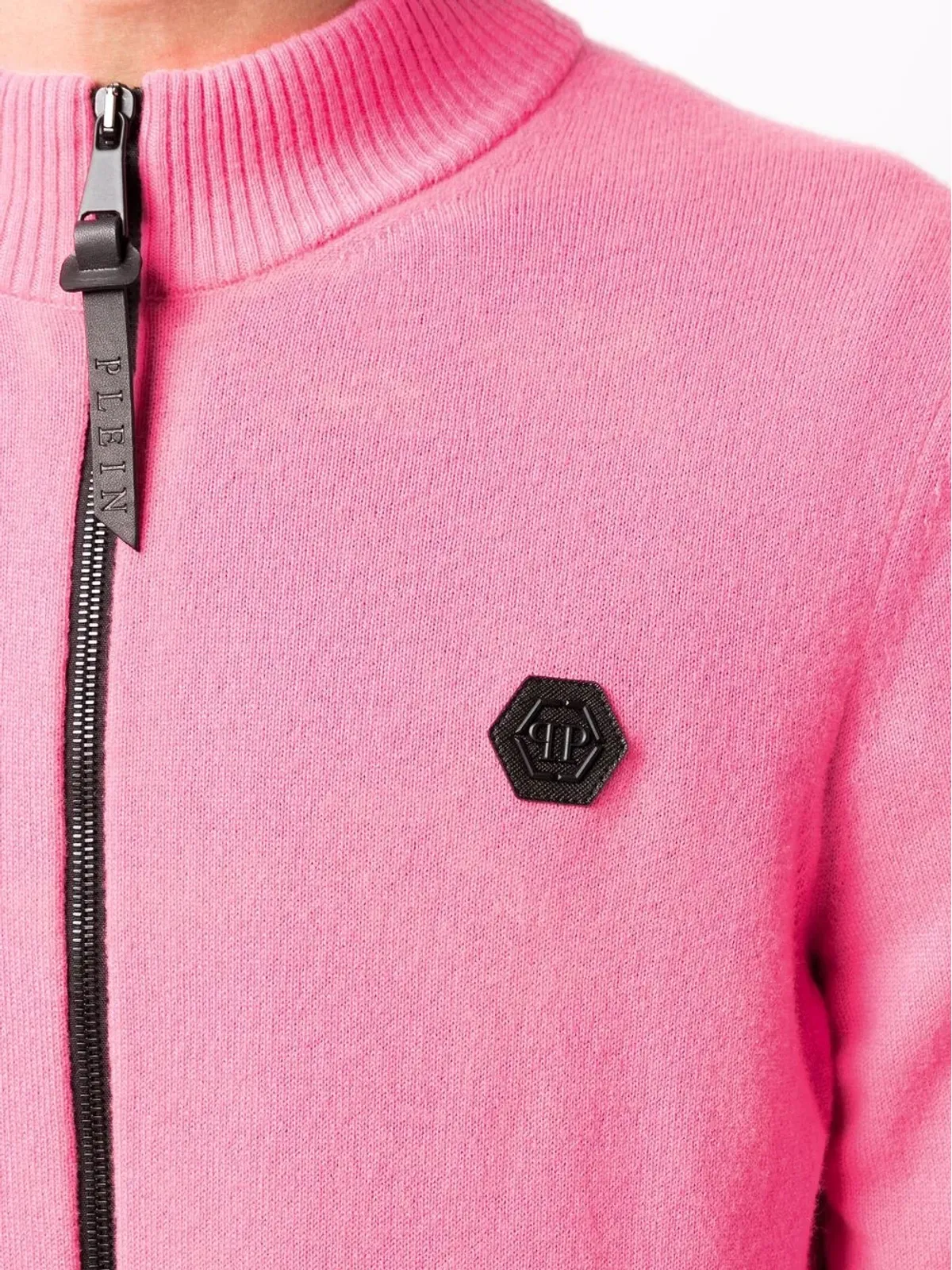 Philipp Plein ロゴパッチジップアップカーディガン - 画像5