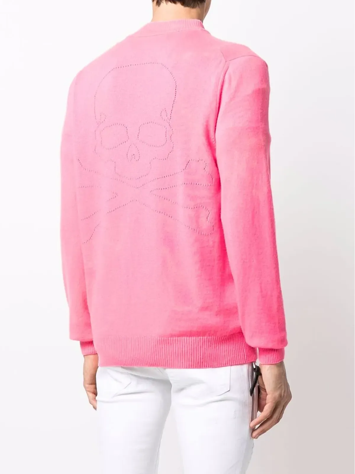 Philipp Plein ロゴパッチジップアップカーディガン - 画像4