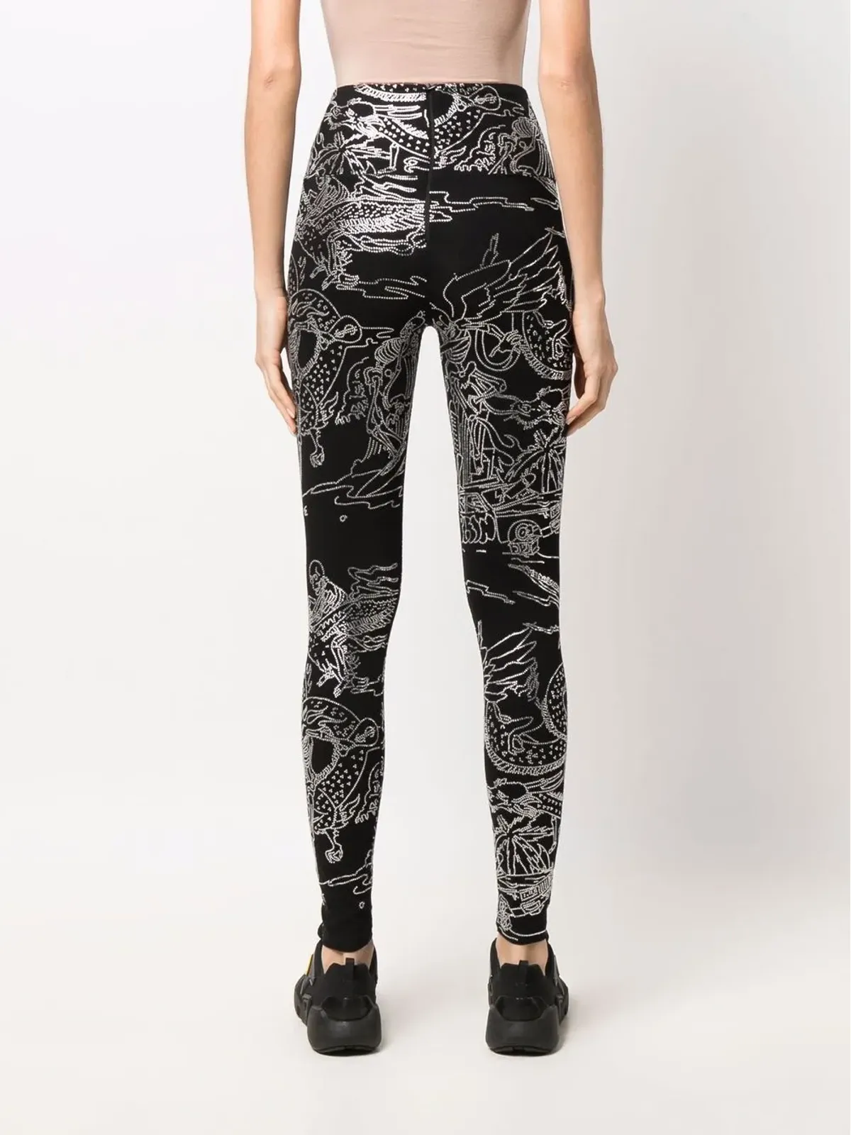 Philipp Plein タトゥープリント・エンブリッシュド・レギンス - ブラック - 画像4