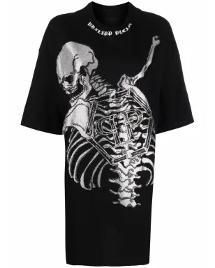 Philipp Plein スケルトンプリントTシャツドレス - サムネイル1